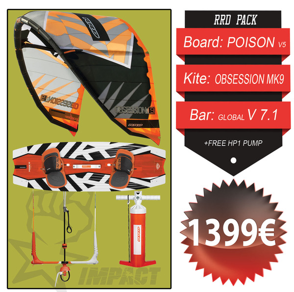 Rrd - KITE PACK Obsession Mk9 + Poison V5 Wood + Global Bar V 7.1 + Free Pump HP1