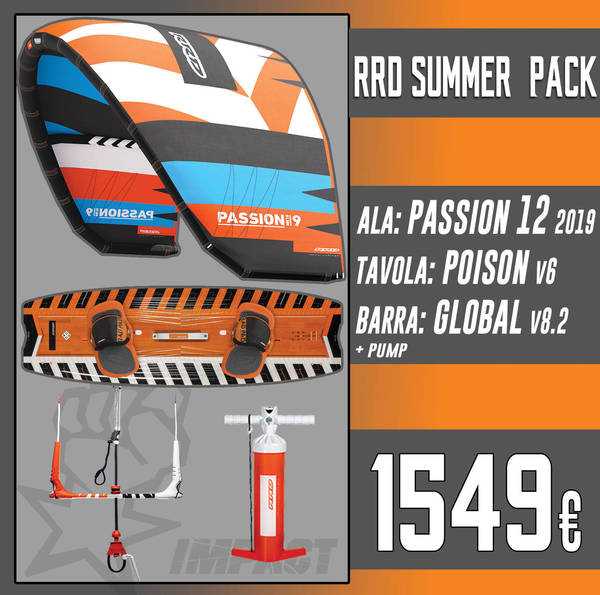 Rrd - KITE PACK Passion Mk10 + Poison V6 + Global Bar V 8.2 + RRD Pump *SPEDIZIONE GRATUITA IN ITALIA*