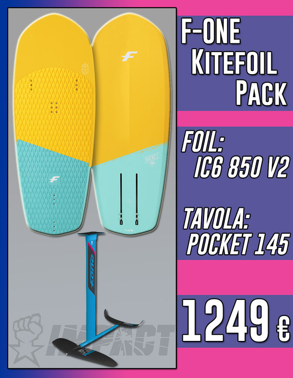 F-One - KITEFOIL PACK IC6 850 V2 2020 + Tavola POCKET 145 *SPEDIZIONE GRATUITA IN ITALIA*
