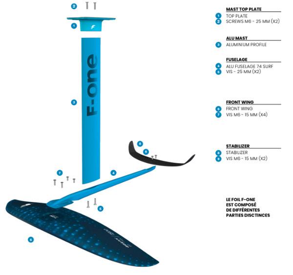 F-One - f-one gravity 1800 2020 completo di must 65cm