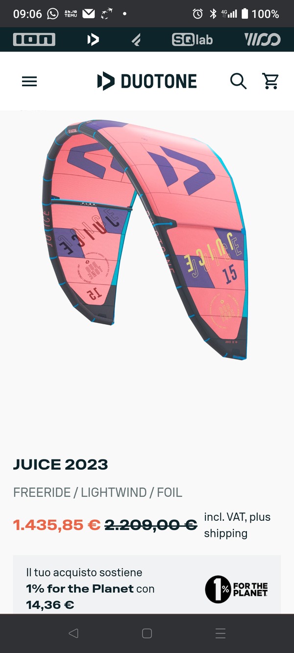 Duotone - JUICE 2023 con barra
