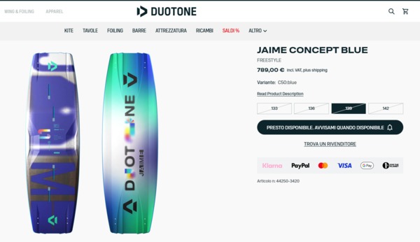 Duotone - 2025 Jaime Concept Blue 139/42 con Entity